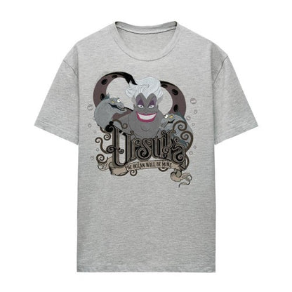 Front - The Little Mermaid Womens/Ladies The Ocean Will Be Mine Ursula Heather T-Shirt