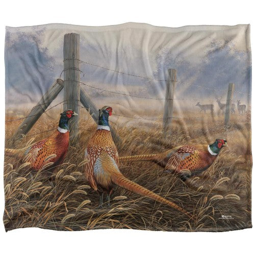 Front - Wild Wings Pleasant Silky Pheasant Supersoft Blanket