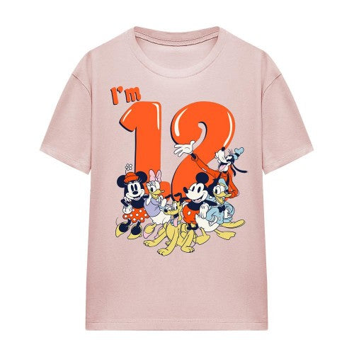 Front - Mickey Mouse & Friends Womens/Ladies Vintage Group 12th Birthday T-Shirt