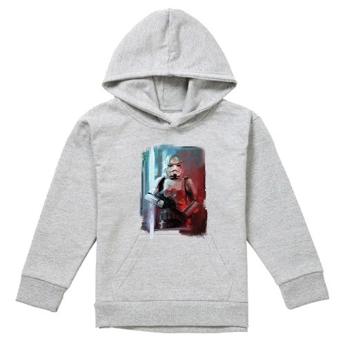 Front - Star Wars: Obi-Wan Kenobi Childrens/Kids Stormtrooper Painted Pull Over Hoodie