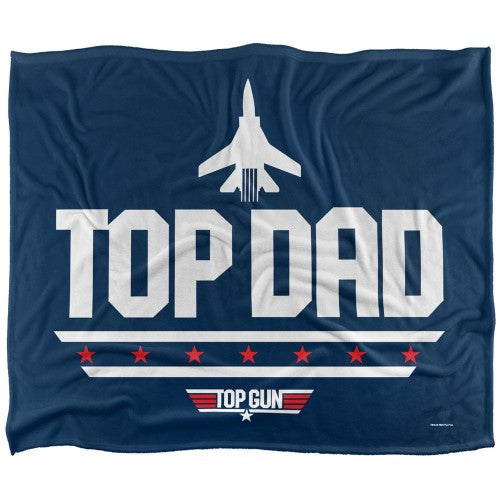 Front - Top Gun Top Dad Silky Supersoft Blanket