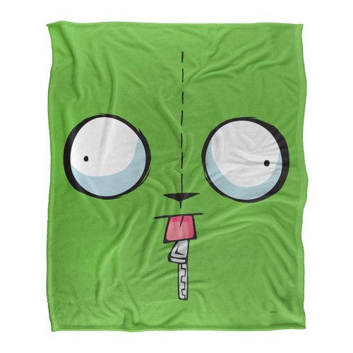 Front - Invader Zim Silky Face Gir Supersoft Blanket