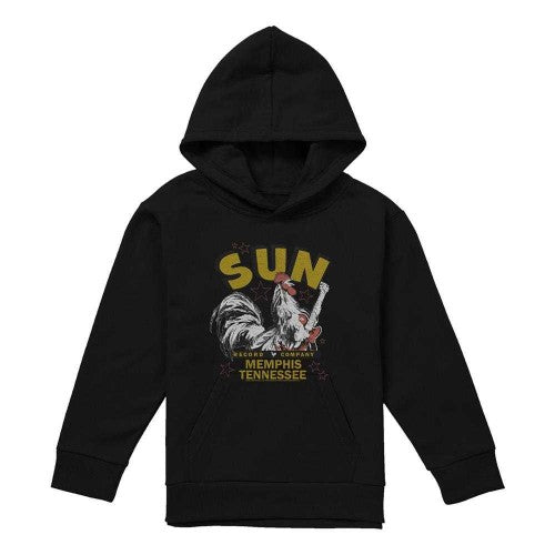 Navy-Navy - Front - Sun Records Childrens-Kids Rockabilly Rooster Pullover Hoodie