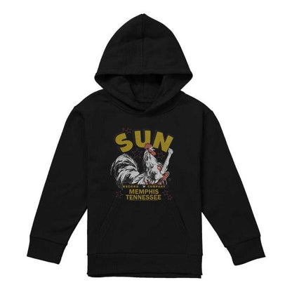Navy-Navy - Front - Sun Records Childrens-Kids Rockabilly Rooster Pullover Hoodie