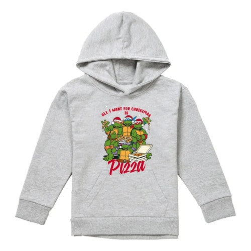 Front - Teenage Mutant Ninja Turtles Childrens/Kids Pizza Christmas Pullover Hoodie