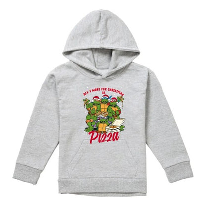 Front - Teenage Mutant Ninja Turtles Childrens/Kids Pizza Christmas Pullover Hoodie