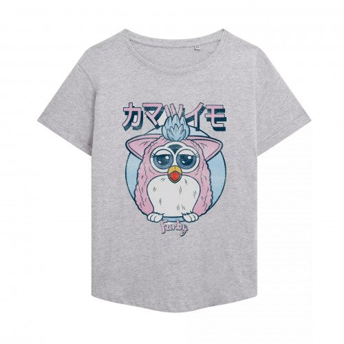 Front - Furby Womens/Ladies Sitting Heather T-Shirt