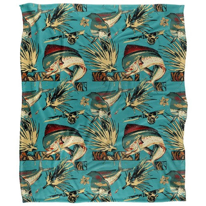 Front - JQ Licensing Jl-Jp-Jq Silky Tiki Flower Fishing Supersoft Blanket