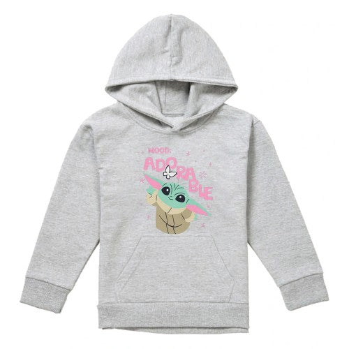 Front - Star Wars Childrens/Kids Mood Adorable Grogu Heather Pullover Hoodie