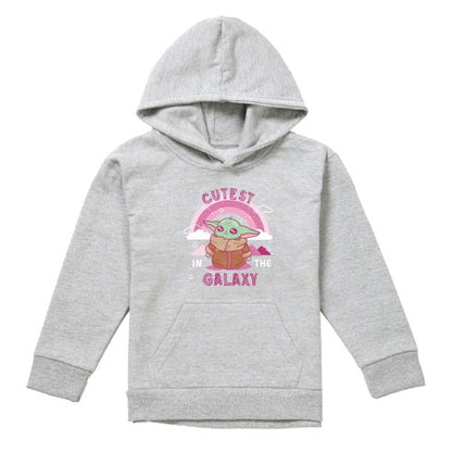 Front - Star Wars Childrens/Kids Cutest In The Galaxy Grogu Heather Pullover Hoodie