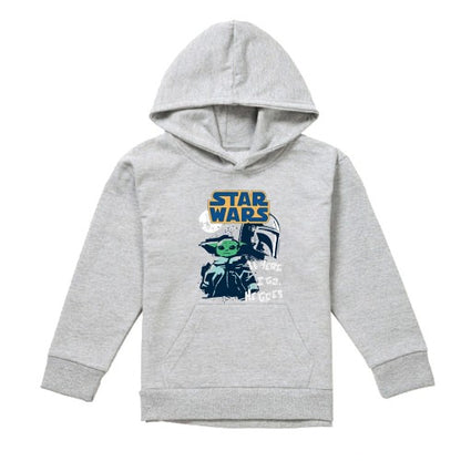 Front - Star Wars Childrens/Kids Swipe Grogu Heather Pullover Hoodie