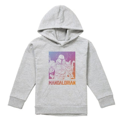 Front - Star Wars Mandalorian Childrens/Kids Gradient Heather Hoodie