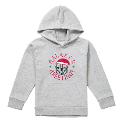 Front - Star Wars The Mandalorian Childrens/Kids Heather Christmas Hoodie