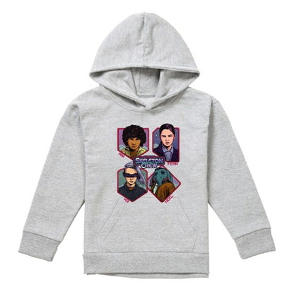 Front - Star Wars: Skeleton Crew Childrens/Kids Badge Heather Pullover Hoodie