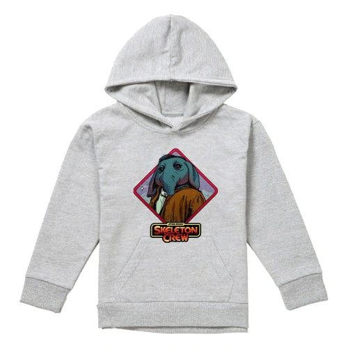 Front - Star Wars: Skeleton Crew Childrens/Kids Neel Badge Heather Hoodie