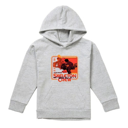 Front - Star Wars: Skeleton Crew Childrens/Kids Retro Heather Badge Hoodie