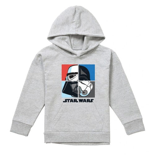 Front - Star Wars Childrens/Kids Darth Vader & Stormtrooper Squares Heather Hoodie