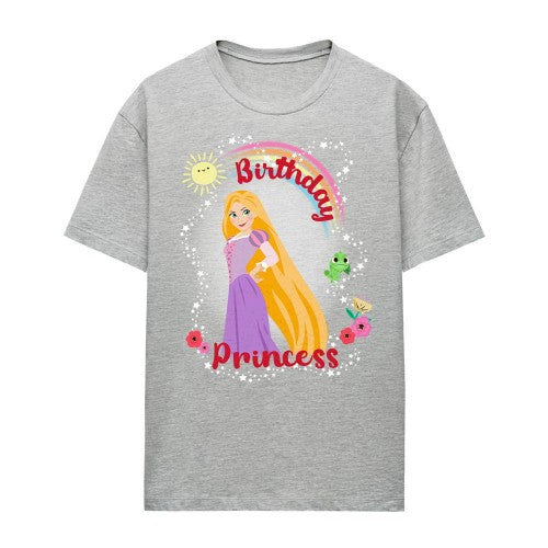 Front - Tangled Womens/Ladies Rapunzel Pascal Princess Heather Birthday T-Shirt