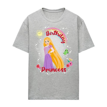 Front - Tangled Womens/Ladies Rapunzel Pascal Princess Heather Birthday T-Shirt