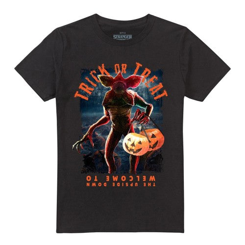 Front - Stranger Things Unisex Adult Trick Or Treat Demogorgon T-Shirt