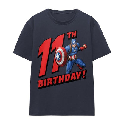 Front - Captain America Womens/Ladies 11th Birthday T-Shirt