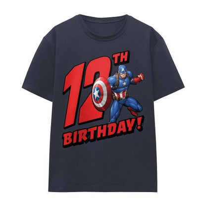 Front - Captain America Womens/Ladies 12th Birthday T-Shirt