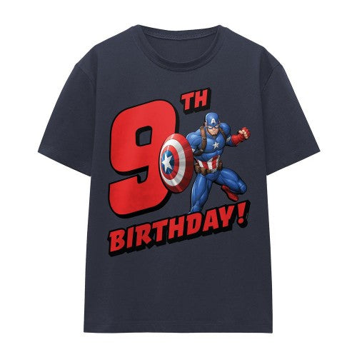 Front - Captain America Womens/Ladies 9th Birthday T-Shirt