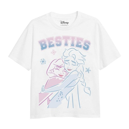 Front - Frozen Girls Besties Anna And Elsa T-Shirt