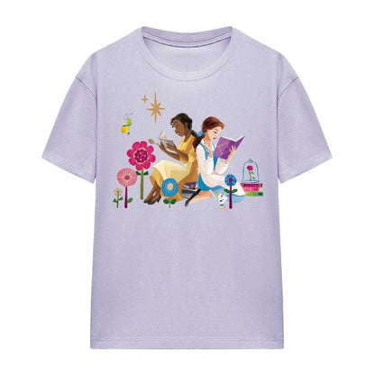 Front - Disney Princess Womens/Ladies Love To Read Tiana & Belle T-Shirt