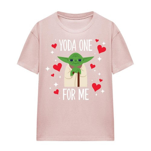 Front - Star Wars Womens/Ladies One For Me Yoda Valentine`s Day T-Shirt