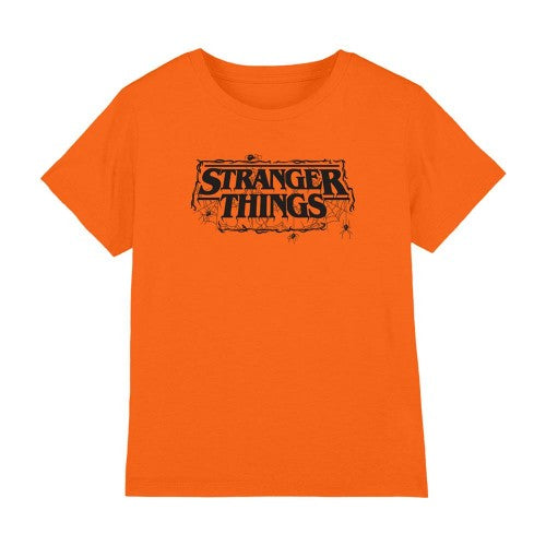 Front - Stranger Things Childrens/Kids Spider Web Logo T-Shirt