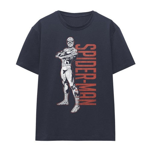 Front - Spider-Man Womens/Ladies Hero Stance T-Shirt