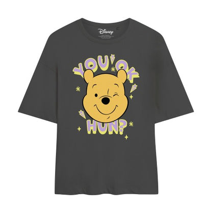 Front - Winnie the Pooh Womens/Ladies You Ok Hun? Oversized T-Shirt
