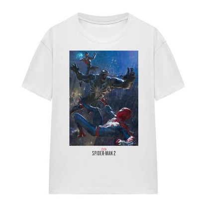 Front - Spider-Man Womens/Ladies Gameverse City Fight T-Shirt