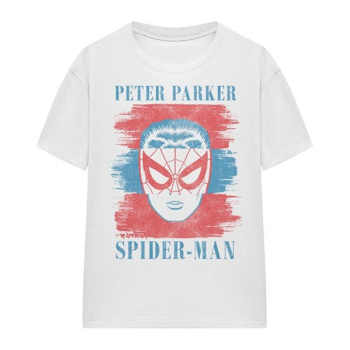 Front - Spider-Man Womens/Ladies Peter Parker Stripe T-Shirt