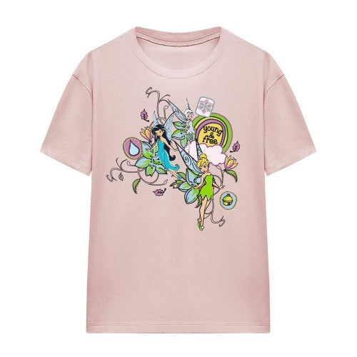 Front - Disney Fairies Womens/Ladies Young And Free Tinker Bell & Periwinkle T-Shirt
