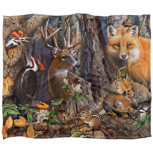 Front - JQ Licensing Jg-Jp Silky Forest Animals Supersoft Blanket