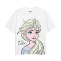 Front - Frozen Girls Elsa Graphic Print Oversized T-Shirt