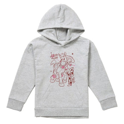 Front - Toy Story 2 Childrens/Kids Jessie & Bullseye Outline Heather Pullover Hoodie