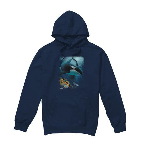 Front - Wildlife Unisex Adult Salmon Hunter Orca Pullover Hoodie