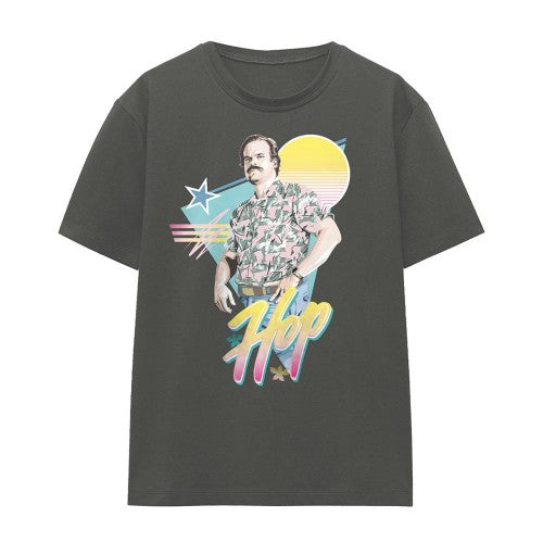 Front - Stranger Things Womens/Ladies 80s Jim Hopper T-Shirt