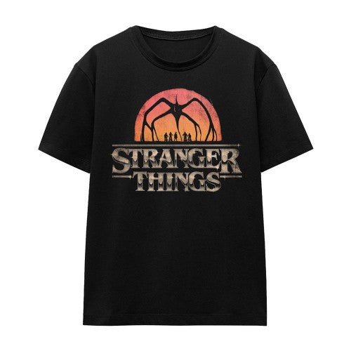 Front - Stranger Things Womens/Ladies Sunset Logo T-Shirt