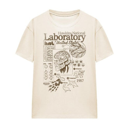 Front - Stranger Things Womens/Ladies Hawkins Lab Mono T-Shirt