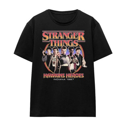 Front - Stranger Things Womens/Ladies Hawkins Heroes Group 1987 T-Shirt