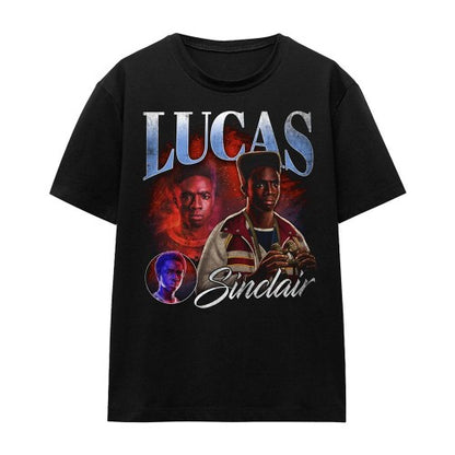 Front - Stranger Things 5 Womens/Ladies Lucas Homage T-Shirt