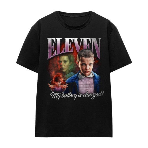 Front - Stranger Things 5 Womens/Ladies Eleven Homage T-Shirt