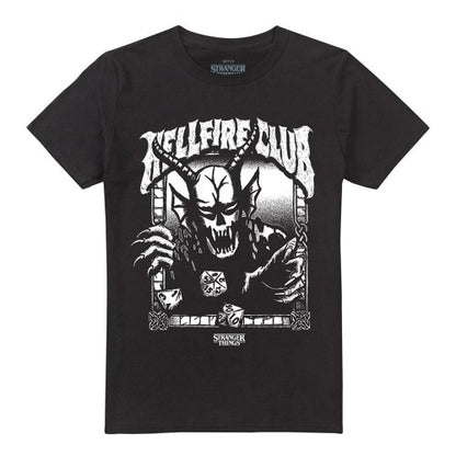Front - Stranger Things 5 Unisex Adult Hellfire Club Mono T-Shirt
