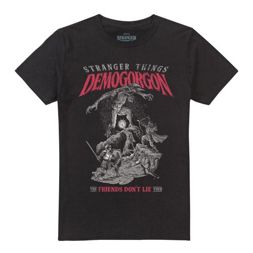 Front - Stranger Things 5 Unisex Adult Friends Don´t Lie Demogorgon T-Shirt