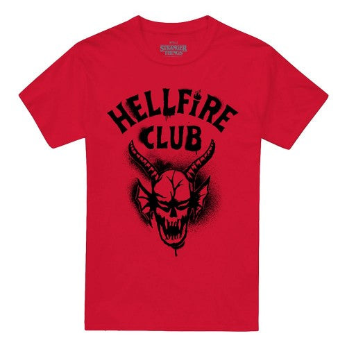 Front - Stranger Things 5 Unisex Adult Hellfire Spray Logo T-Shirt