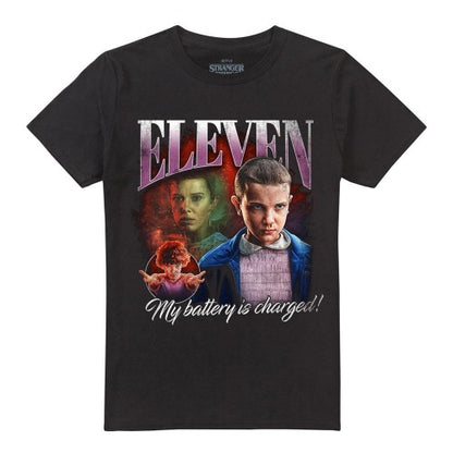 Front - Stranger Things 5 Unisex Adult Eleven Homage T-Shirt